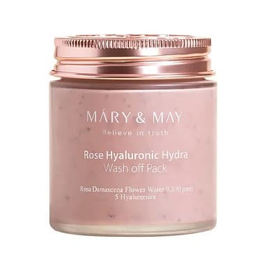 MARY&MAY ГЛИНЯНАЯ МАСКА ДЛЯ ГЛУБОКОГО УВЛАЖНЕНИЯ ROSE HYALURONIC HYDRA CLOW WASH OFF PACK